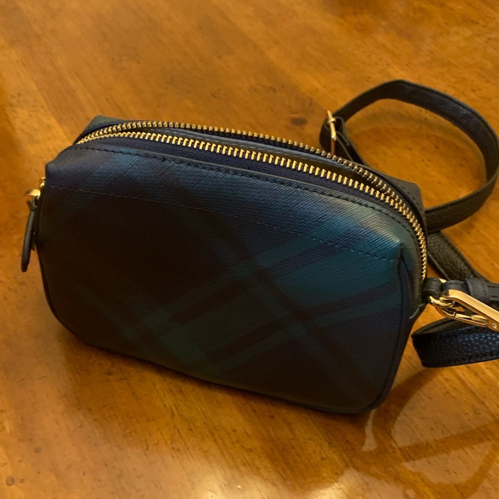 Crossbody Navy/Green Small Leather Bag